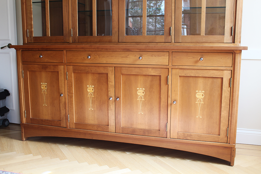 Harvey Ellis Four-Door Buffet by Stickley with China Cabinet Top