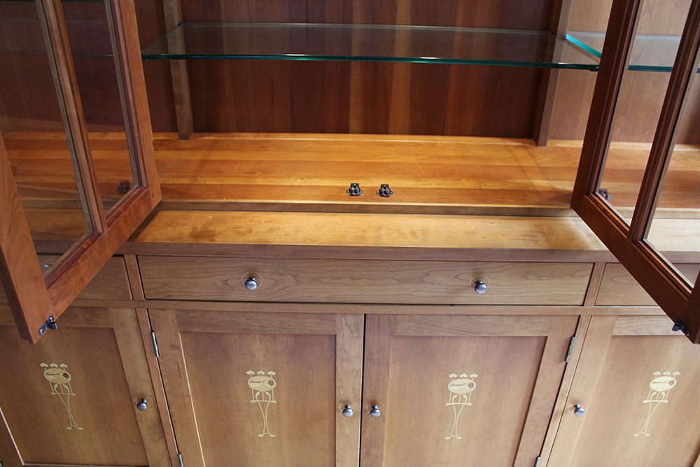 Harvey Ellis Four-Door Buffet by Stickley with China Cabinet Top