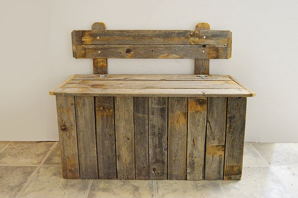 Barnwood Storage Bench