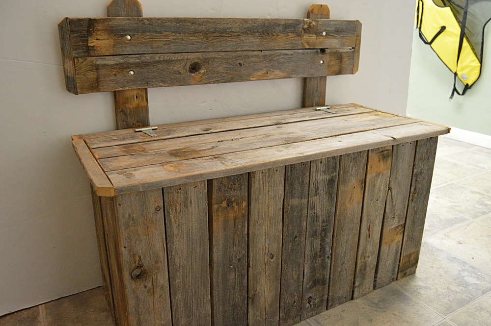 Barnwood Storage Bench