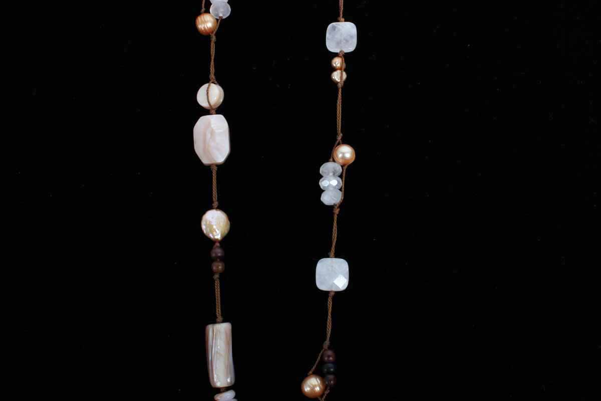 Handcrafted Silpada Designs Rose Quartz and Pearl Necklace