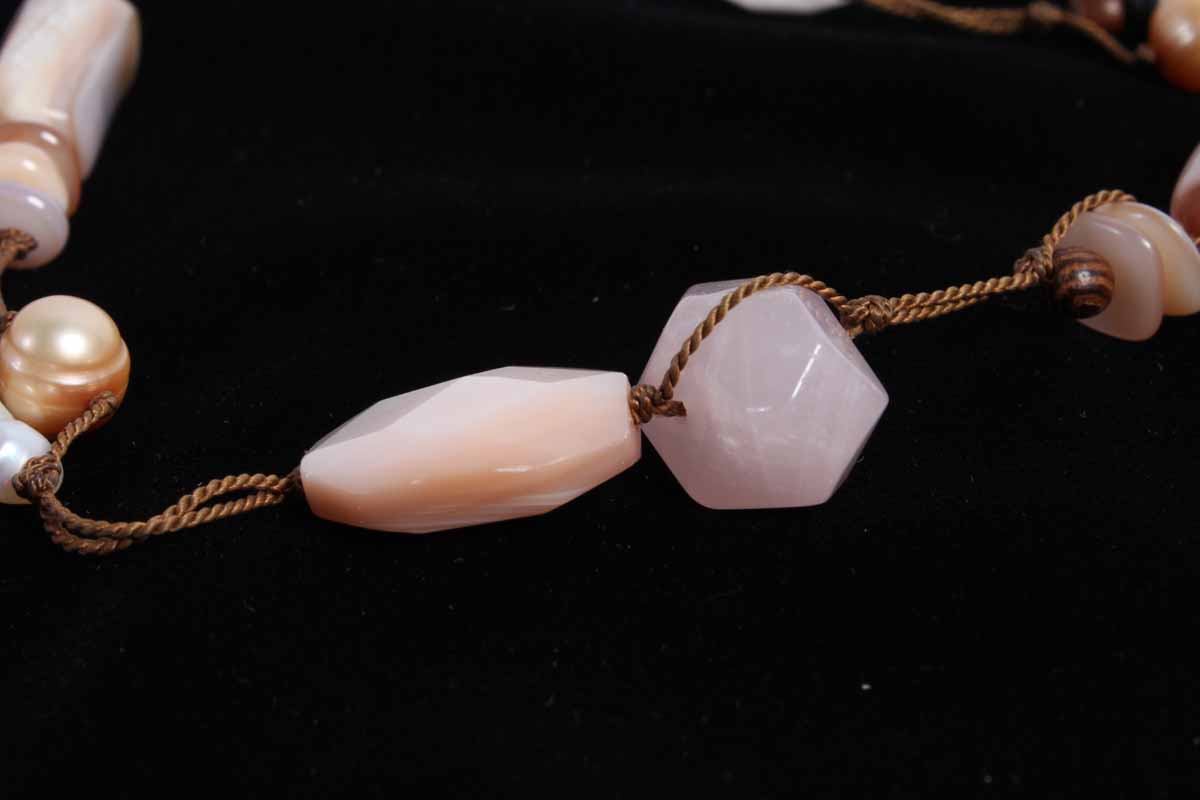 Handcrafted Silpada Designs Rose Quartz and Pearl Necklace