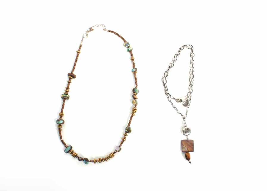 Pair of Handcrafted Silpada Designs Sterling Silver Multi-Bead Necklaces