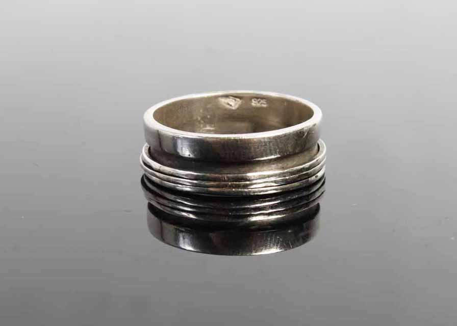 Men's Handcrafted Sterling Silver Spinner Ring