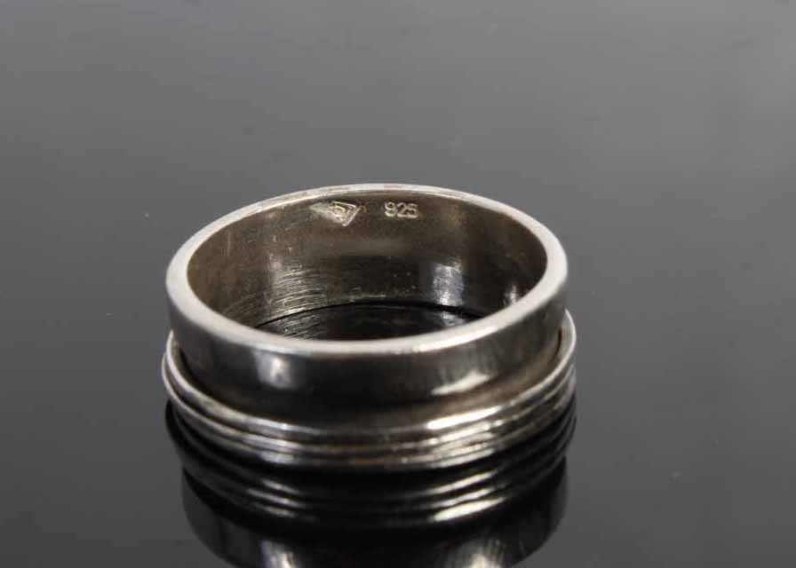 Men's Handcrafted Sterling Silver Spinner Ring