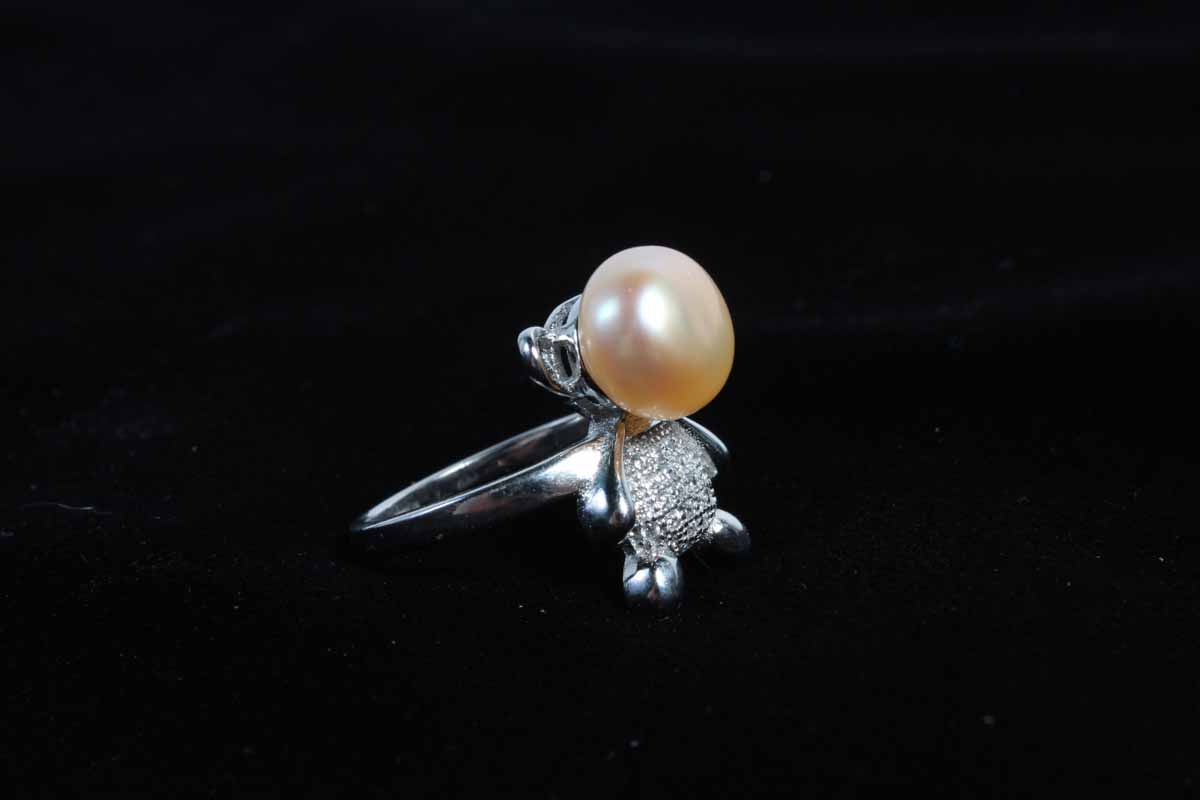 Sterling Silver Pearl Bear Demi Parure