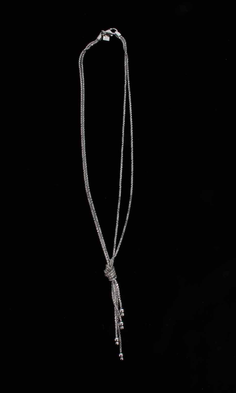 Handcrafted Two-Strand Knotted Sterling Silver Necklace