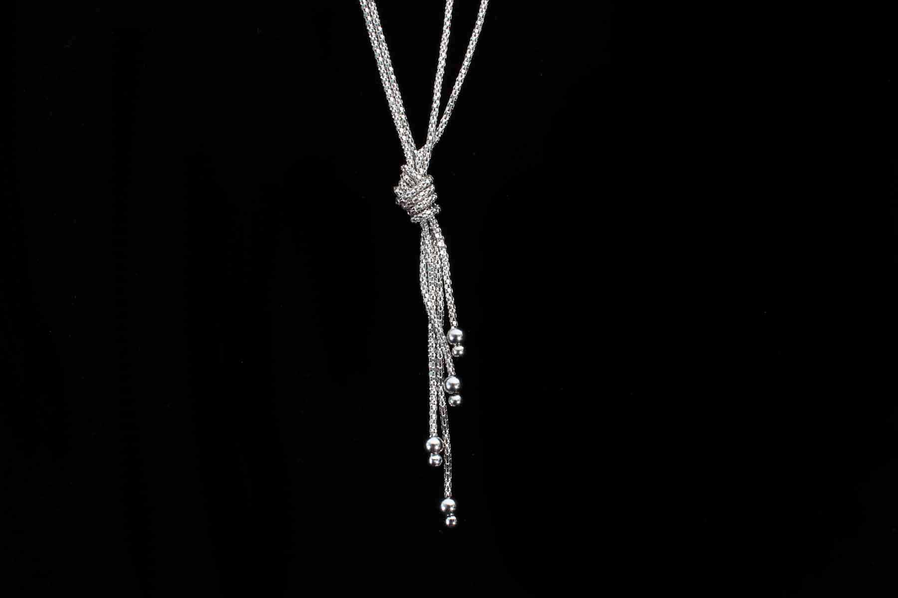 Handcrafted Two-Strand Knotted Sterling Silver Necklace