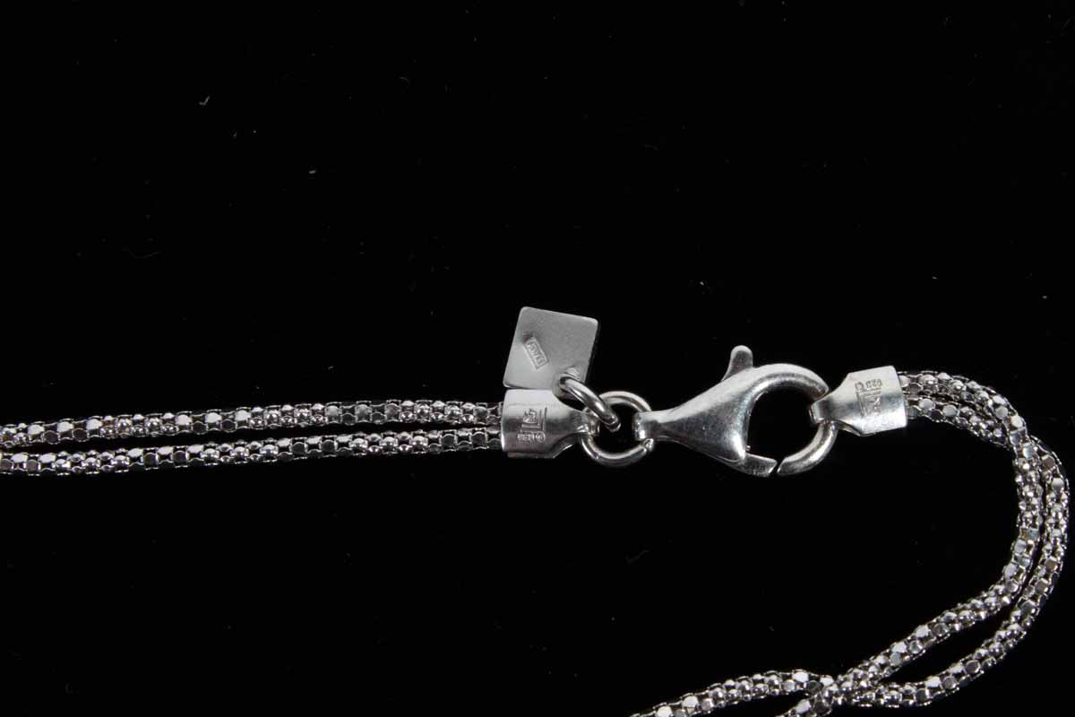 Handcrafted Two-Strand Knotted Sterling Silver Necklace