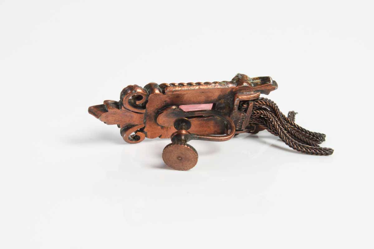 Pair of Victorian Style Pink Glass Earrings