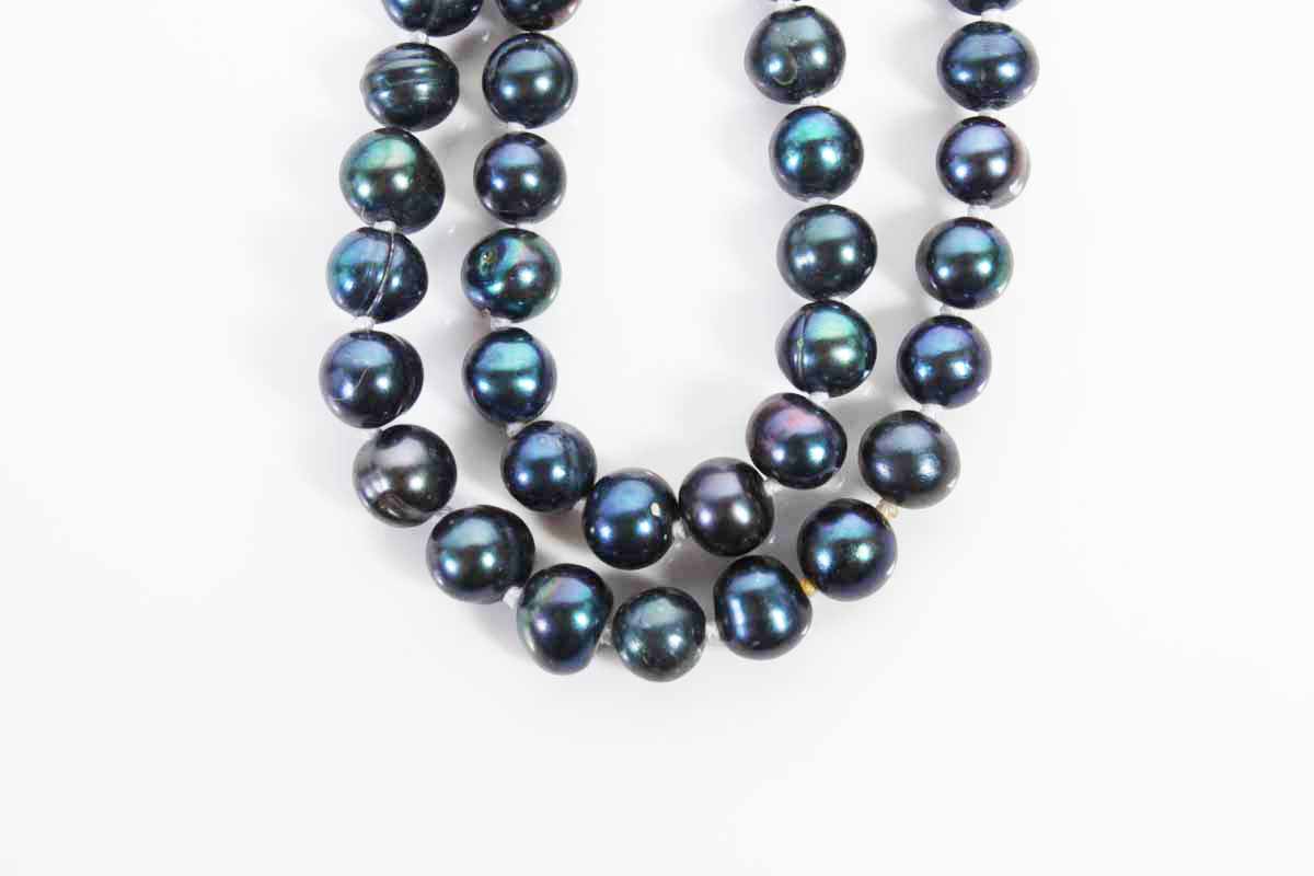 Iridescent Blue Freshwater Pearl Necklace