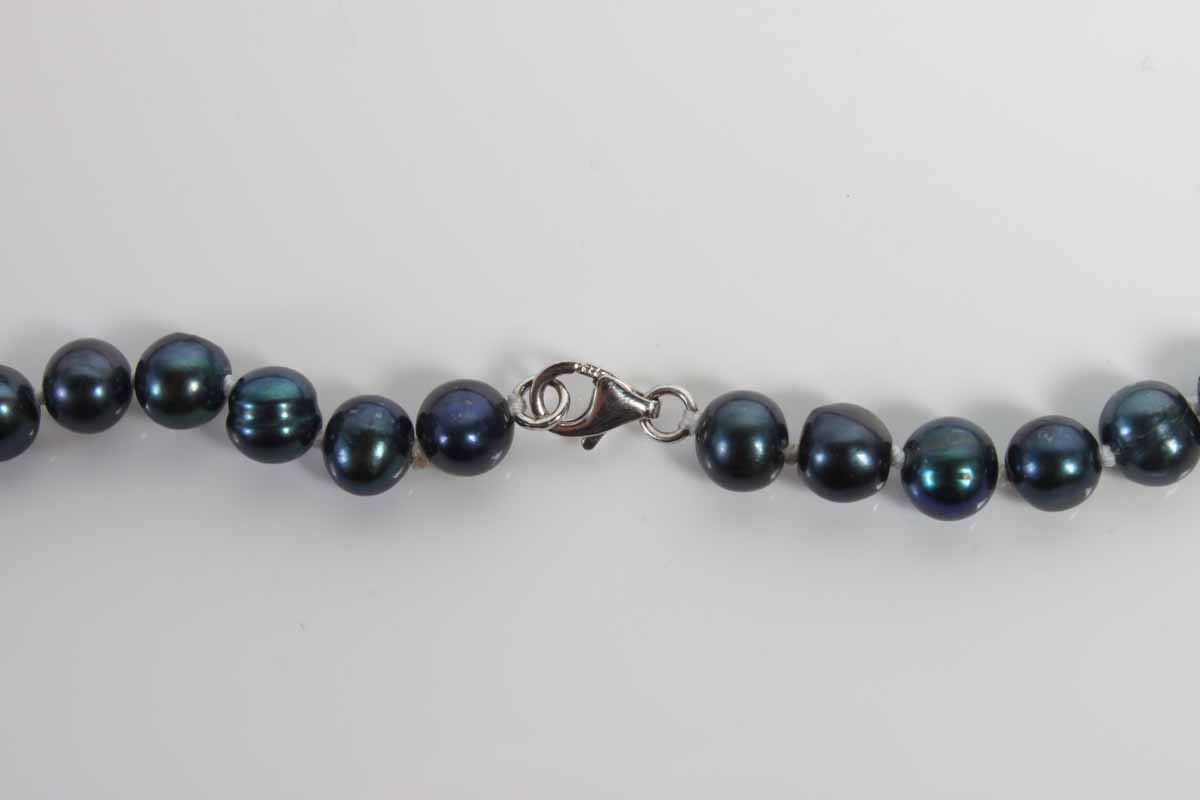 Iridescent Blue Freshwater Pearl Necklace