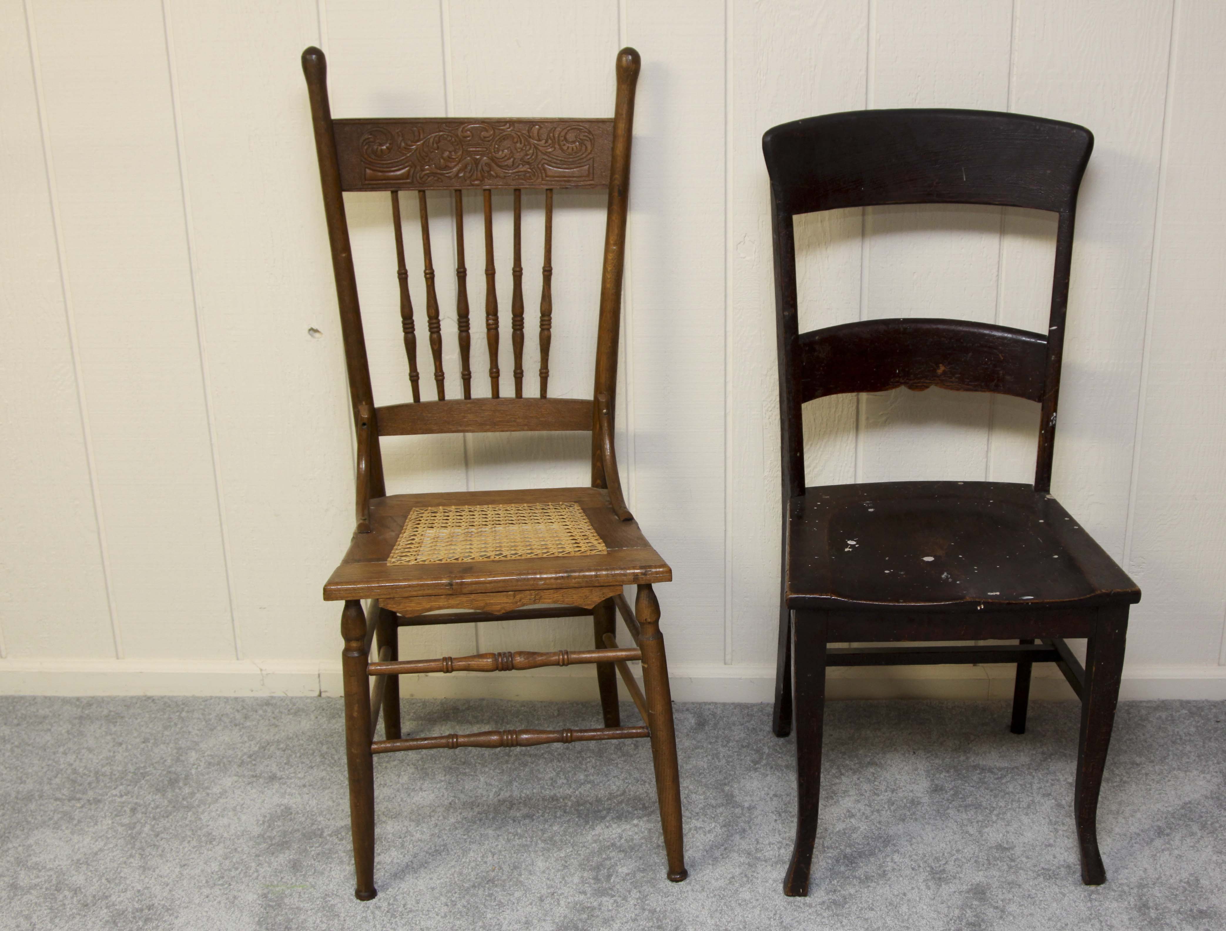 Pair of Vintage Wood Side Chairs