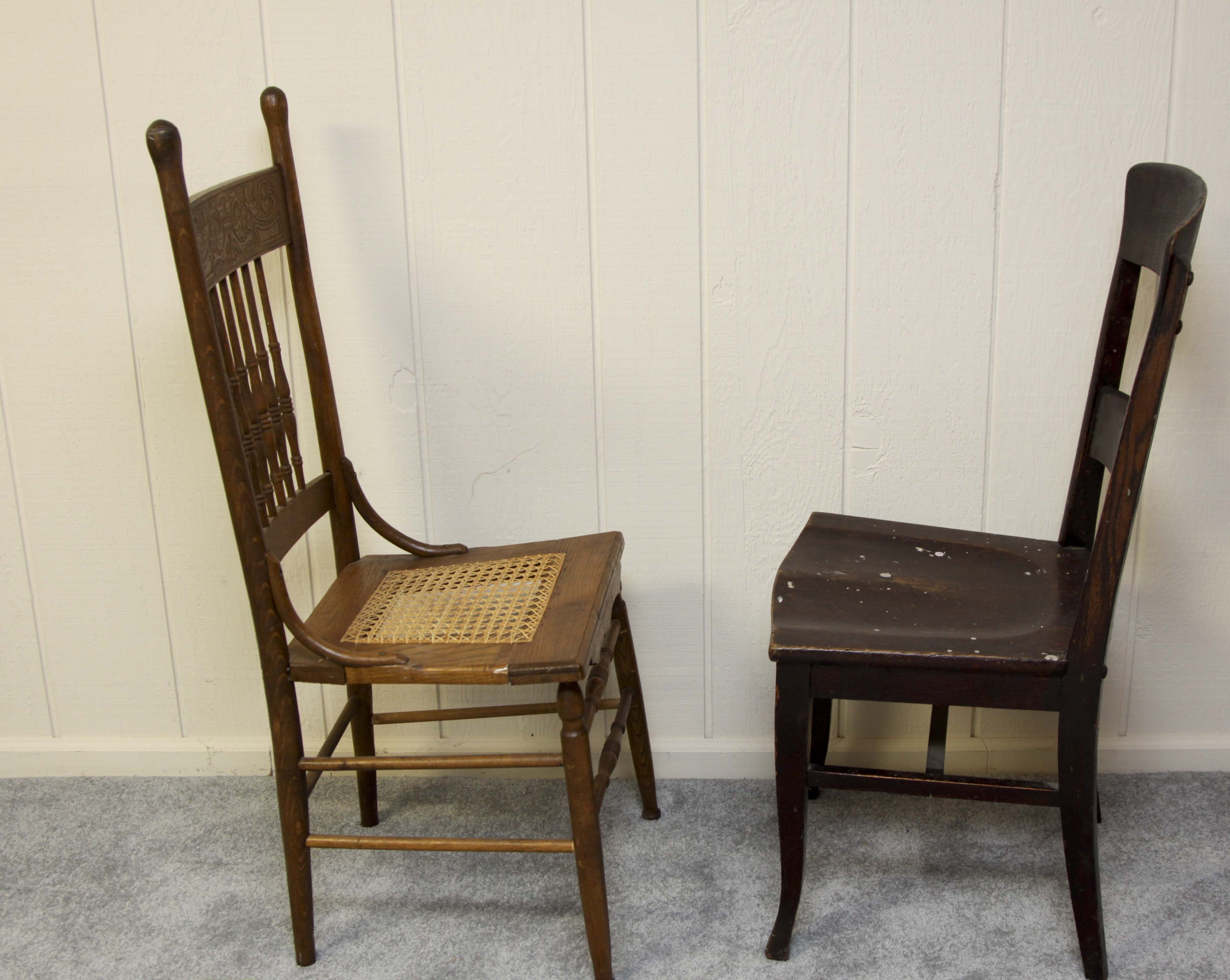 Pair of Vintage Wood Side Chairs