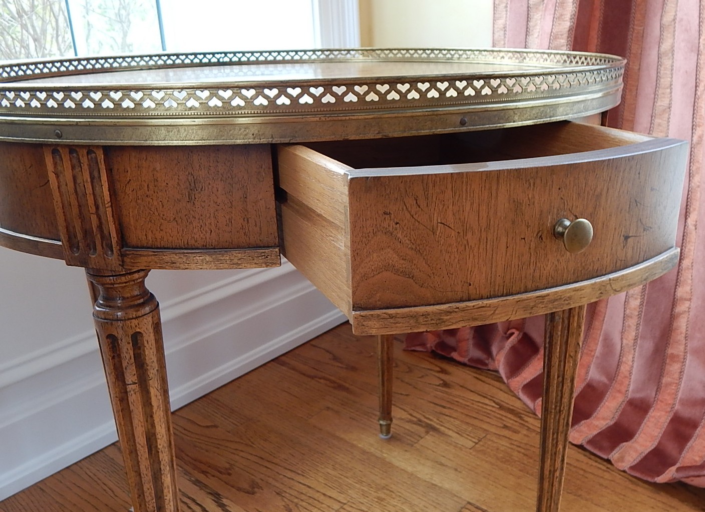 Baker Furniture French Louis XVI Style Round Walnut Tables