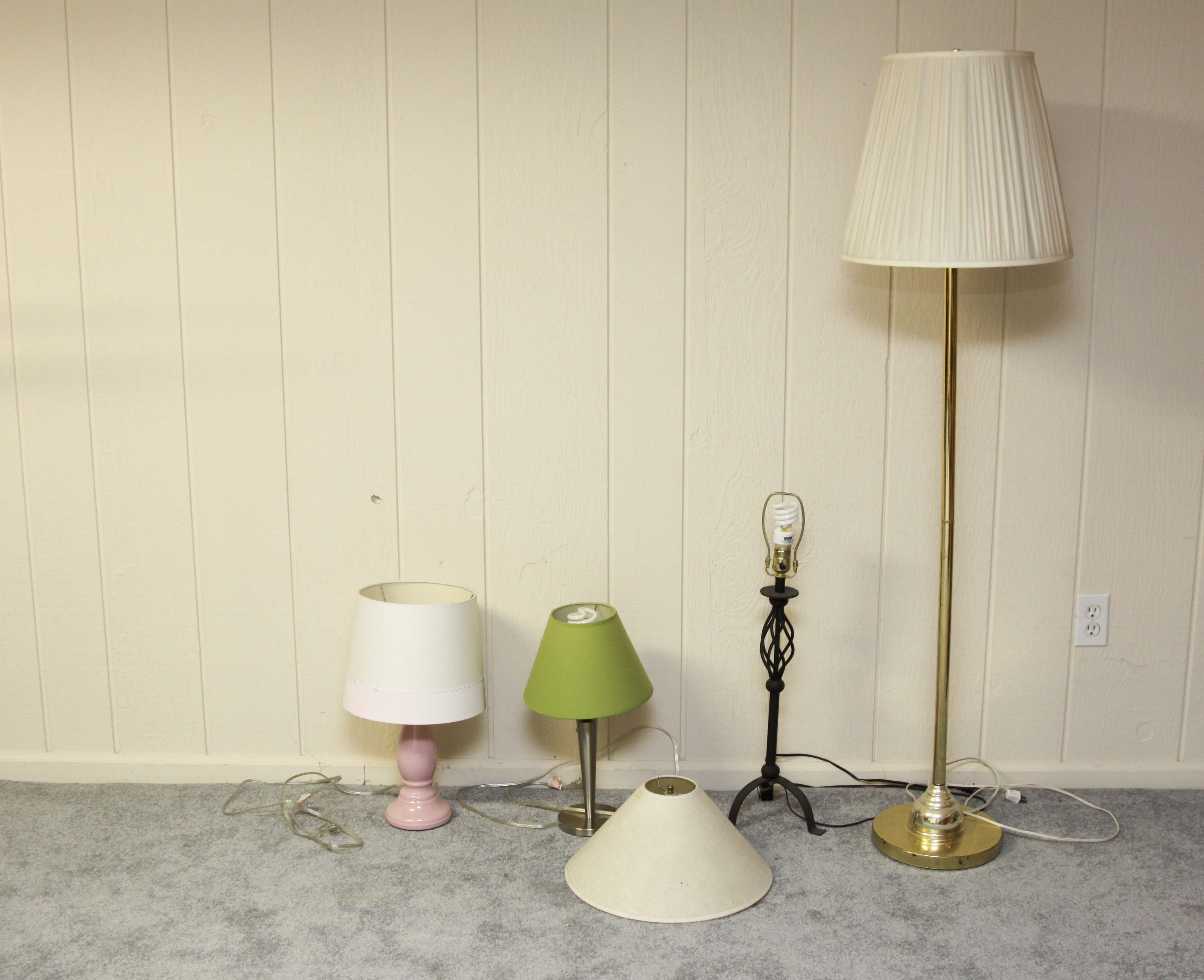 Group of Four Floor and Table Lamps