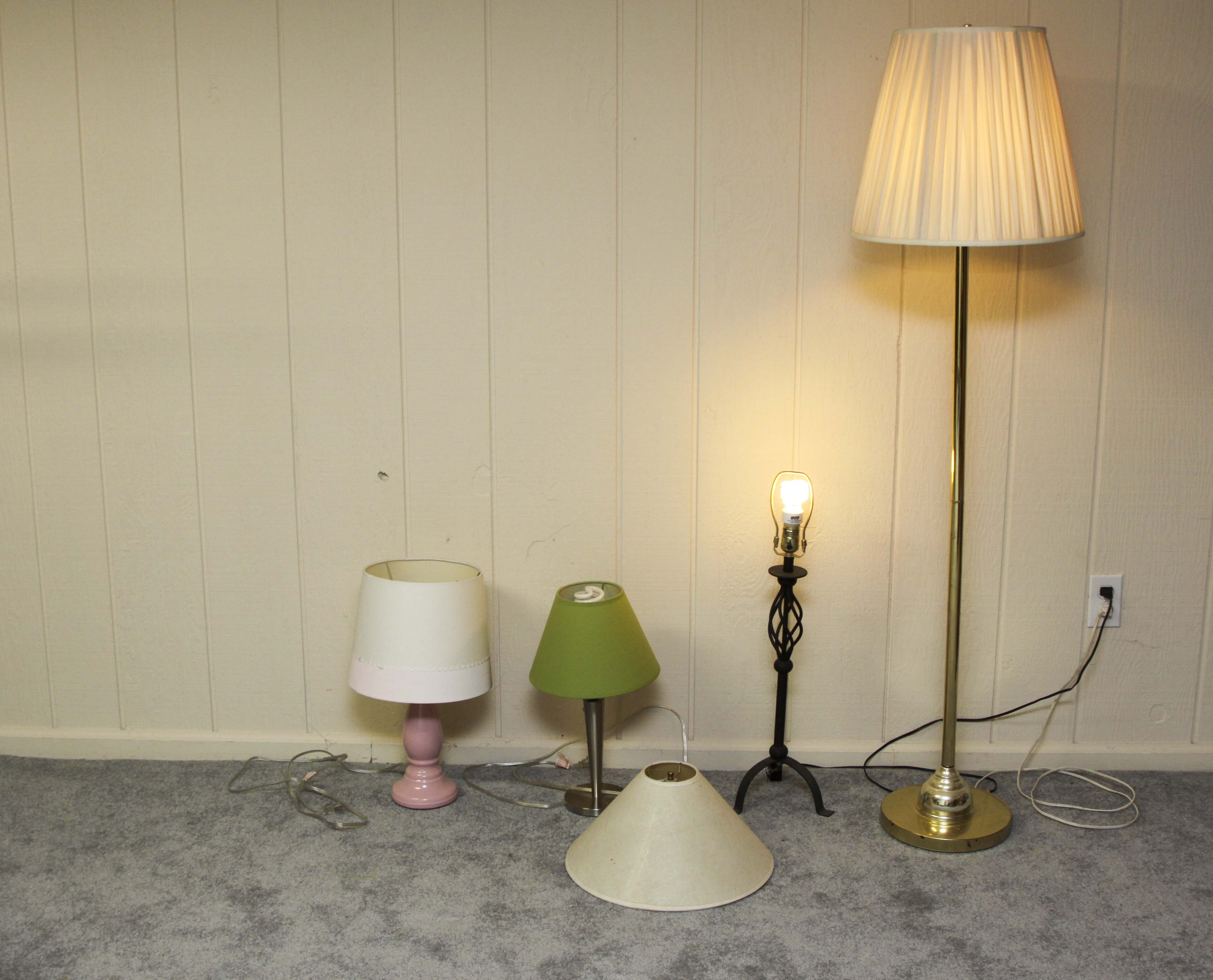Group of Four Floor and Table Lamps