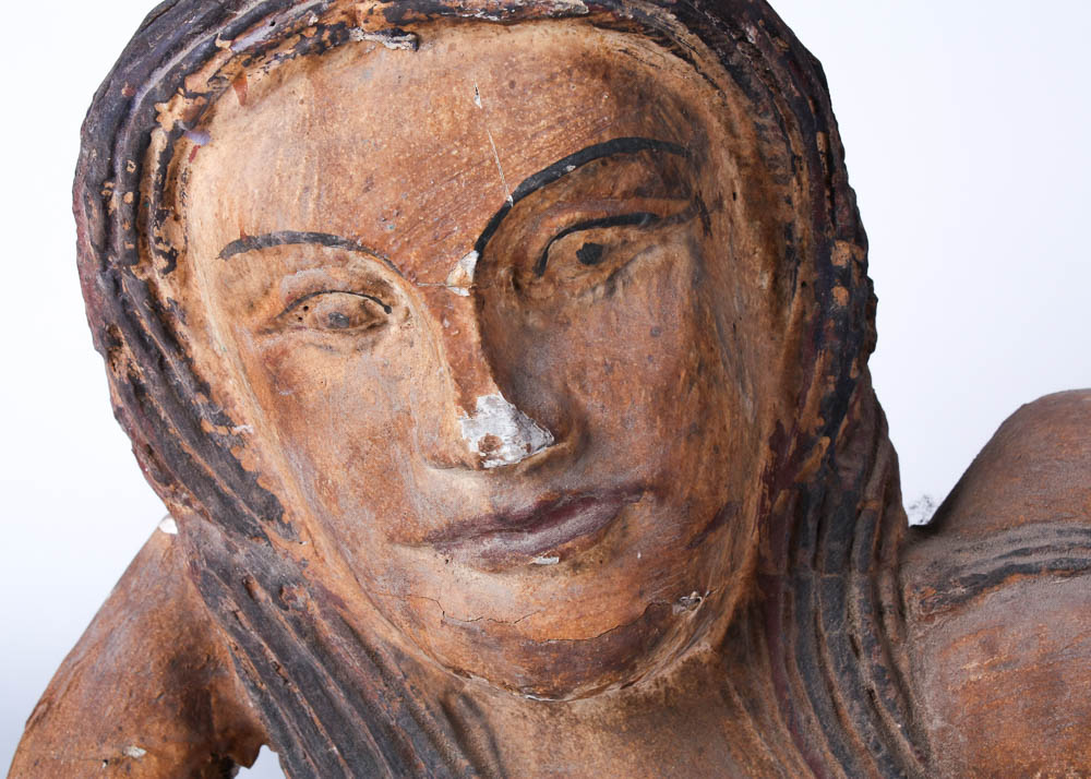 Carved Wood Mermaid Figure