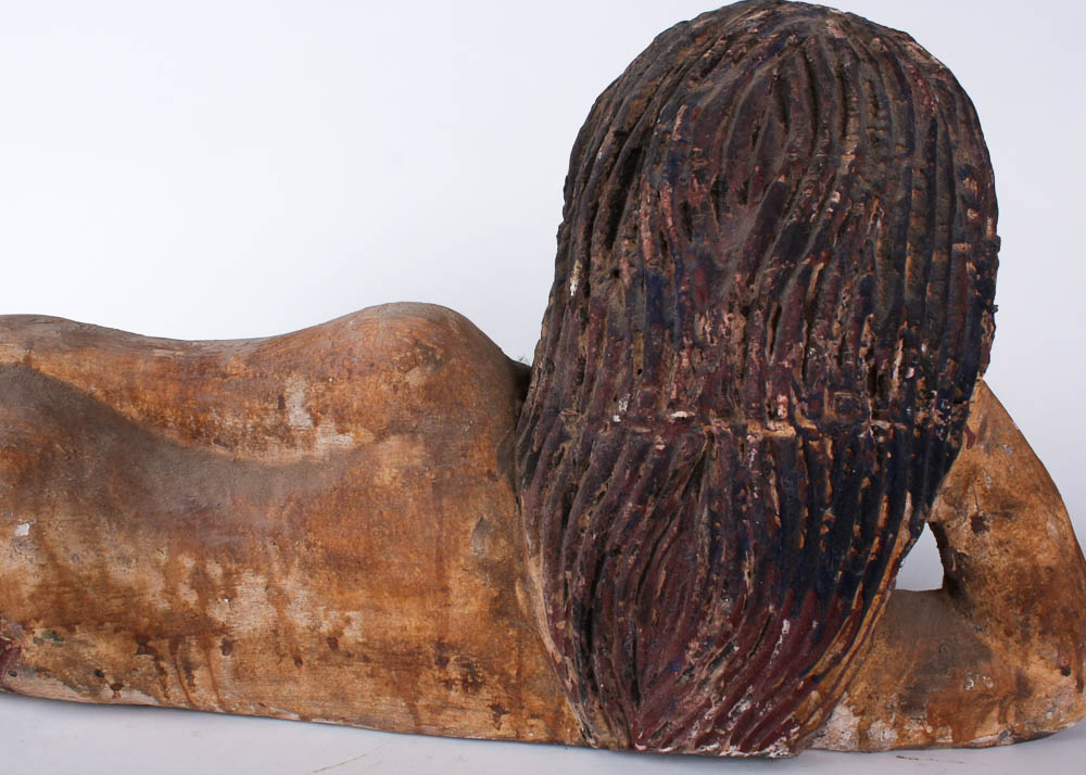 Carved Wood Mermaid Figure