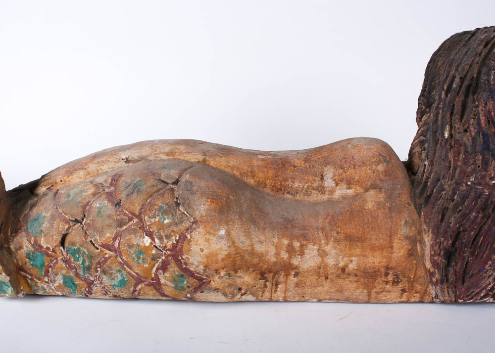 Carved Wood Mermaid Figure