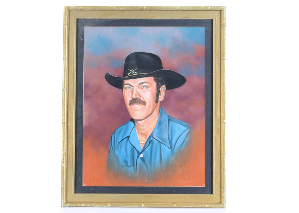 Gary Smith Pastel Portrait of Tom Selleck