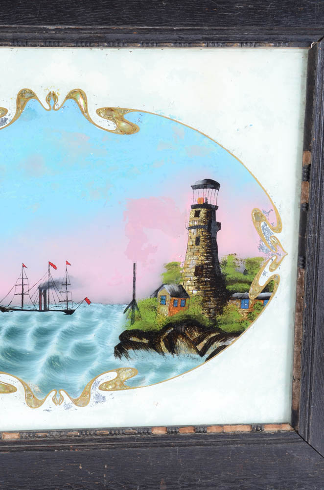 Mid-19th Century Reverse Glass Painting