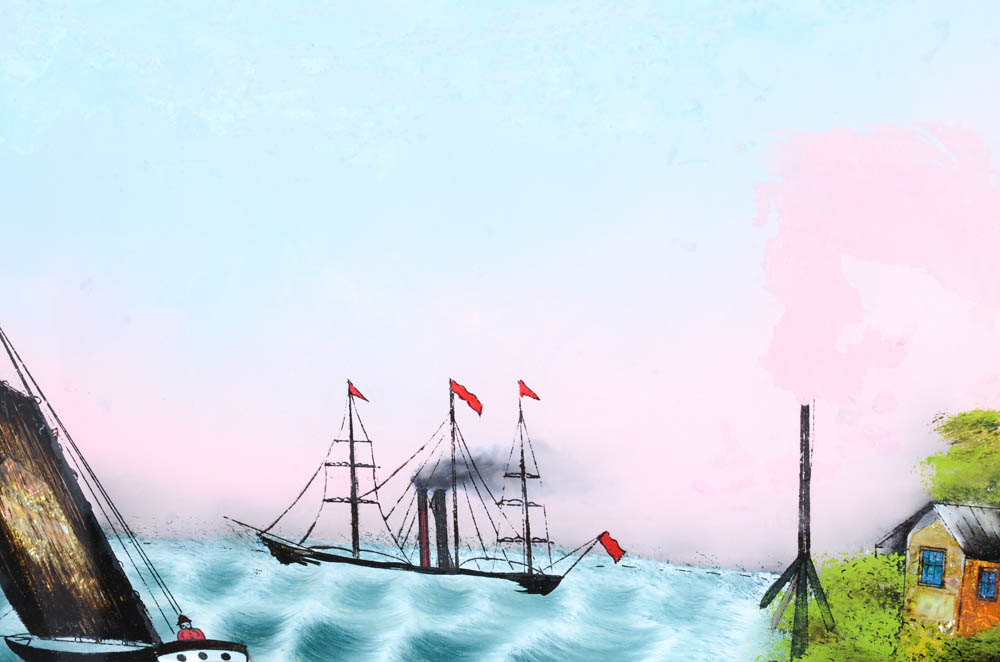 Mid-19th Century Reverse Glass Painting