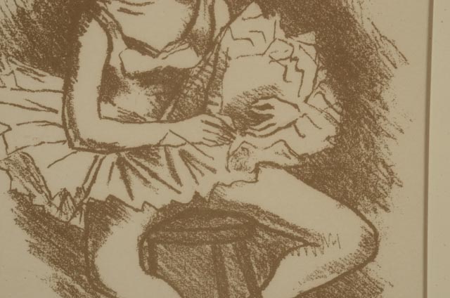 Moses Soyer Stone Lithograph "Seated Ballerina"