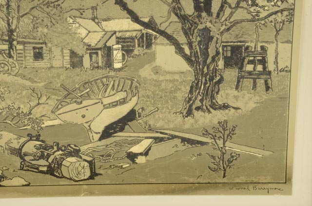 Quartet of Lionel Barrymore Gold Foil Etchings