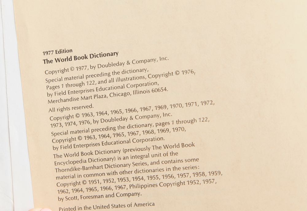 Vintage Two Volume World Book Dictionary