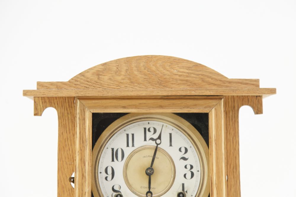 Ingraham Eight Day Oak Mantel Clock