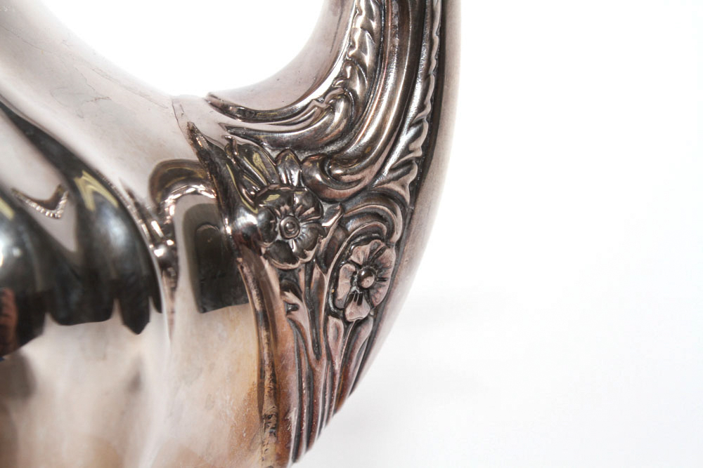 Antique Poole Silver Plated Lancaster Rose Tea Set