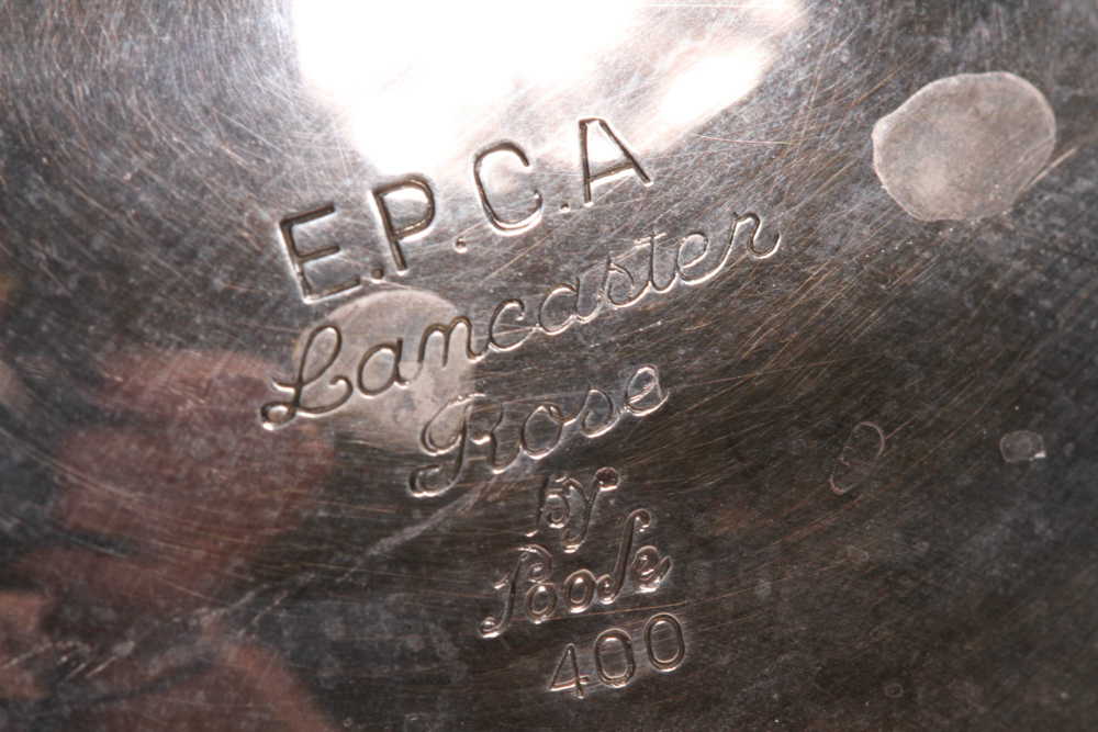 Antique Poole Silver Plated Lancaster Rose Tea Set