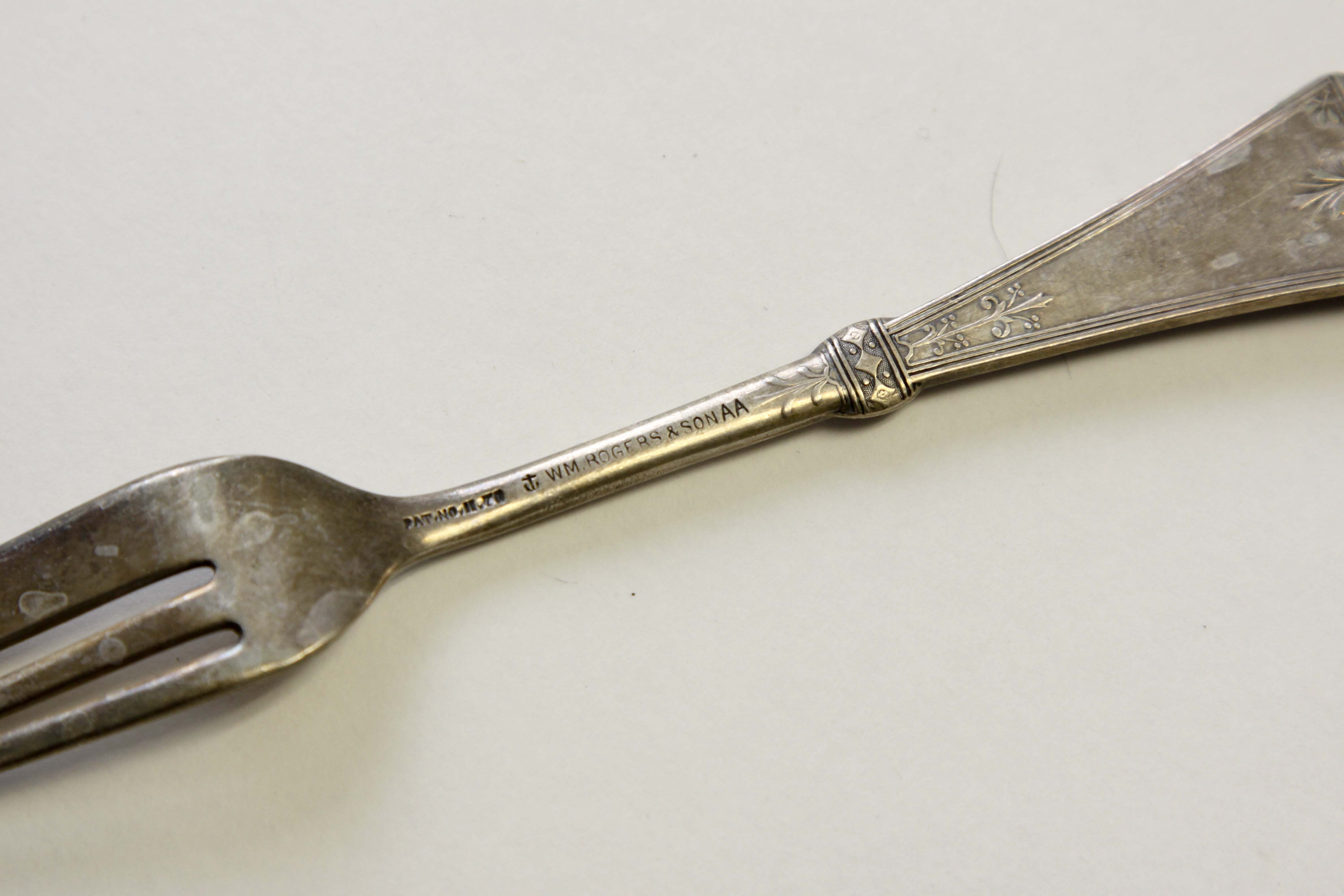 Sterling Silver Pearl Handle Serving Spoon and Silverplate Group