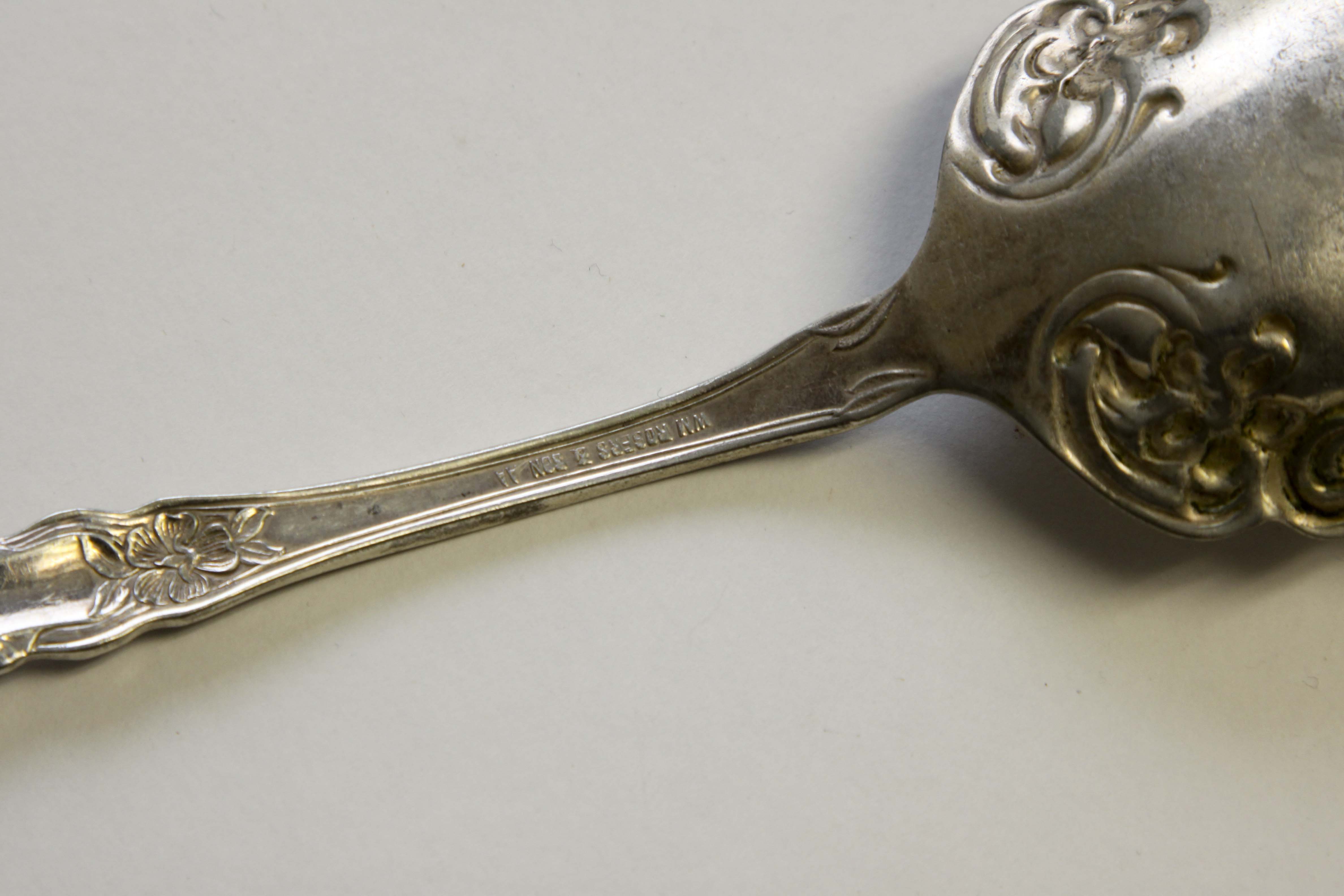 Sterling Silver Pearl Handle Serving Spoon and Silverplate Group