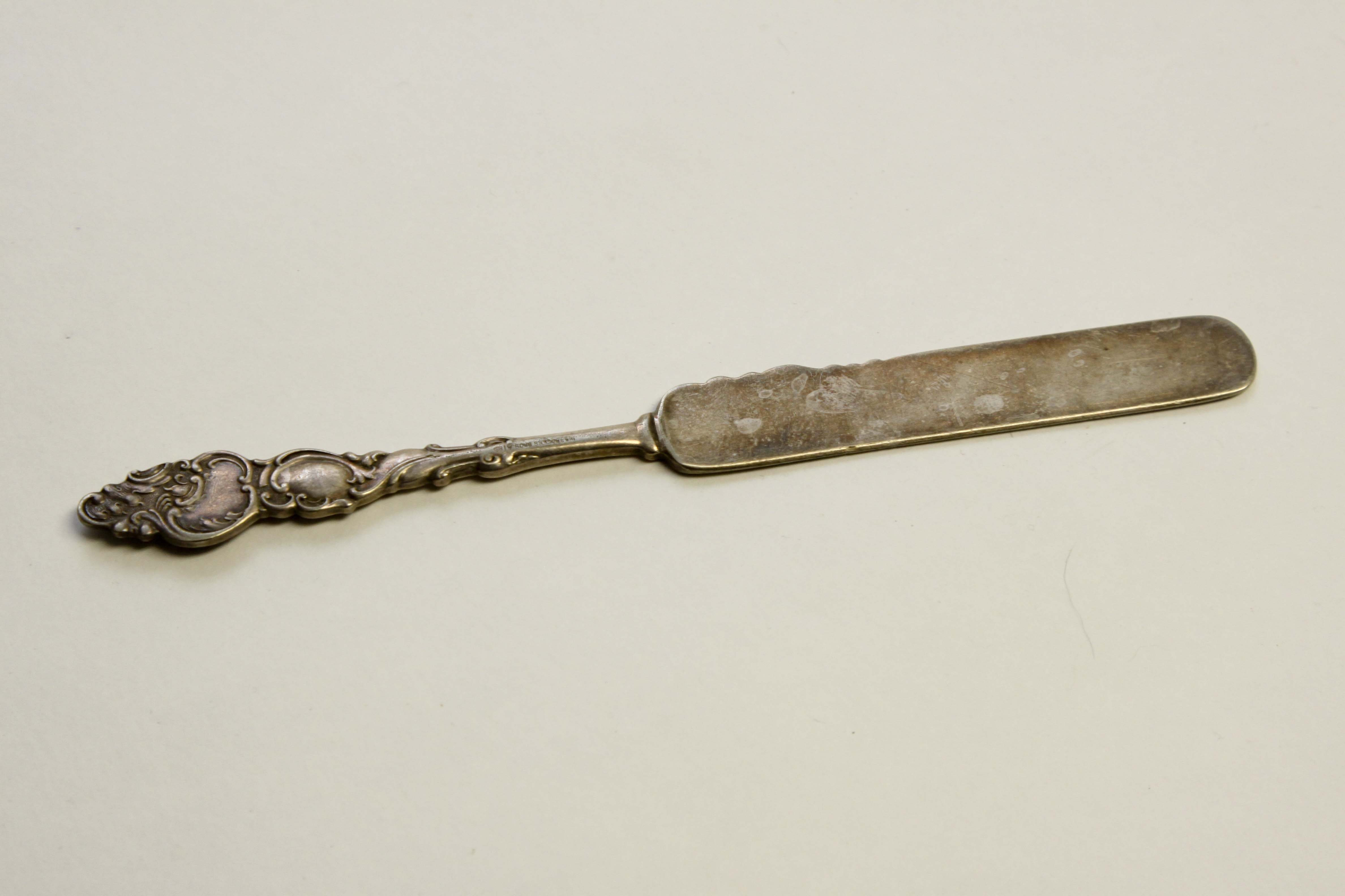 Sterling Silver Pearl Handle Serving Spoon and Silverplate Group