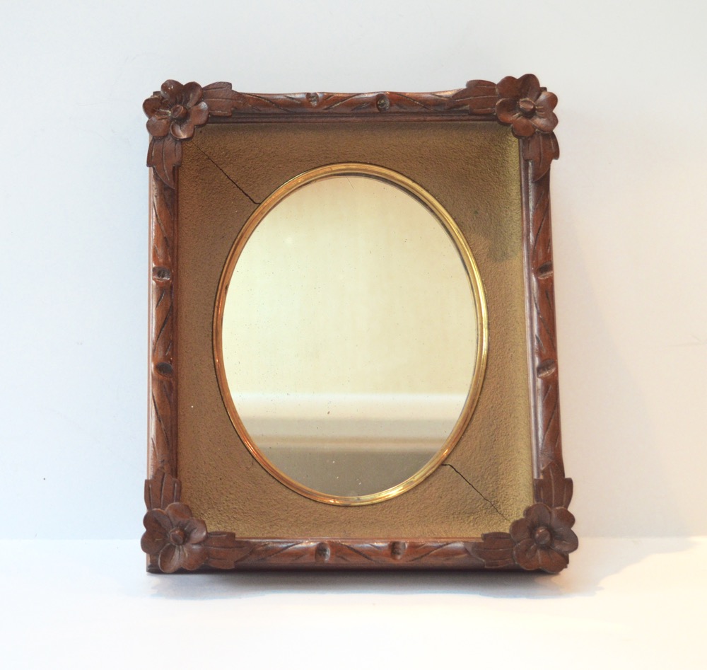 Vintage Walnut Wall Mirror