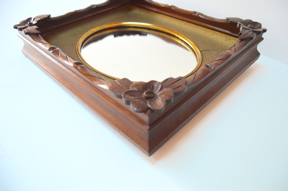 Vintage Walnut Wall Mirror