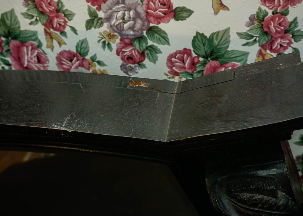 English Red Oak Revival Mirror Back Buffet