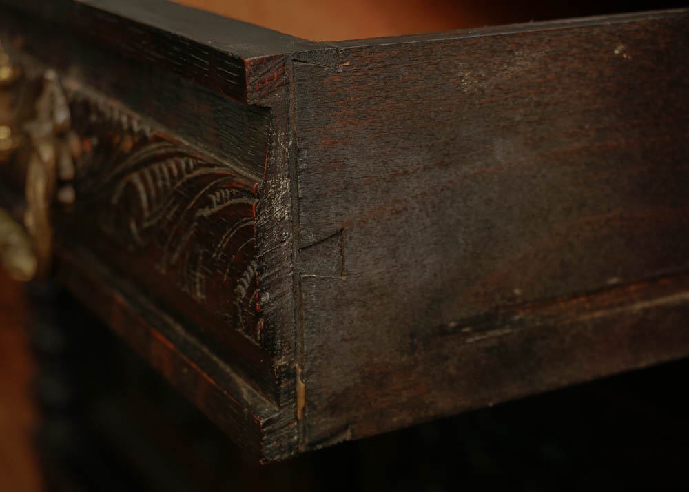 English Red Oak Revival Mirror Back Buffet