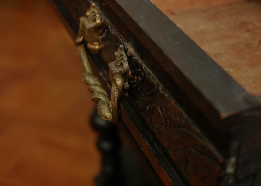 English Red Oak Revival Mirror Back Buffet