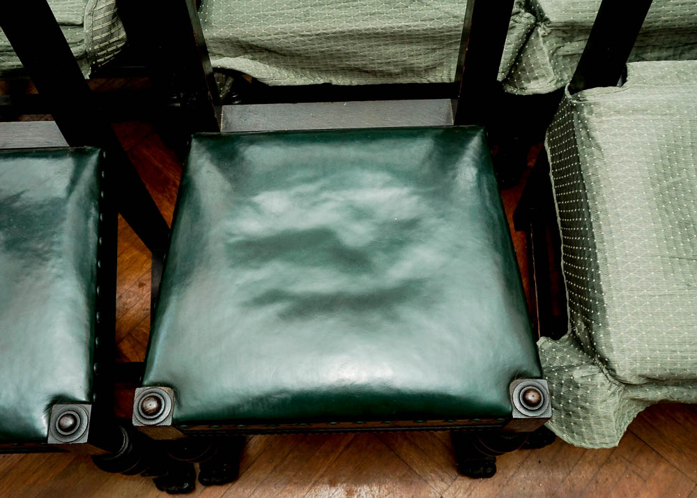 English Red Oak Revival Dining Chairs