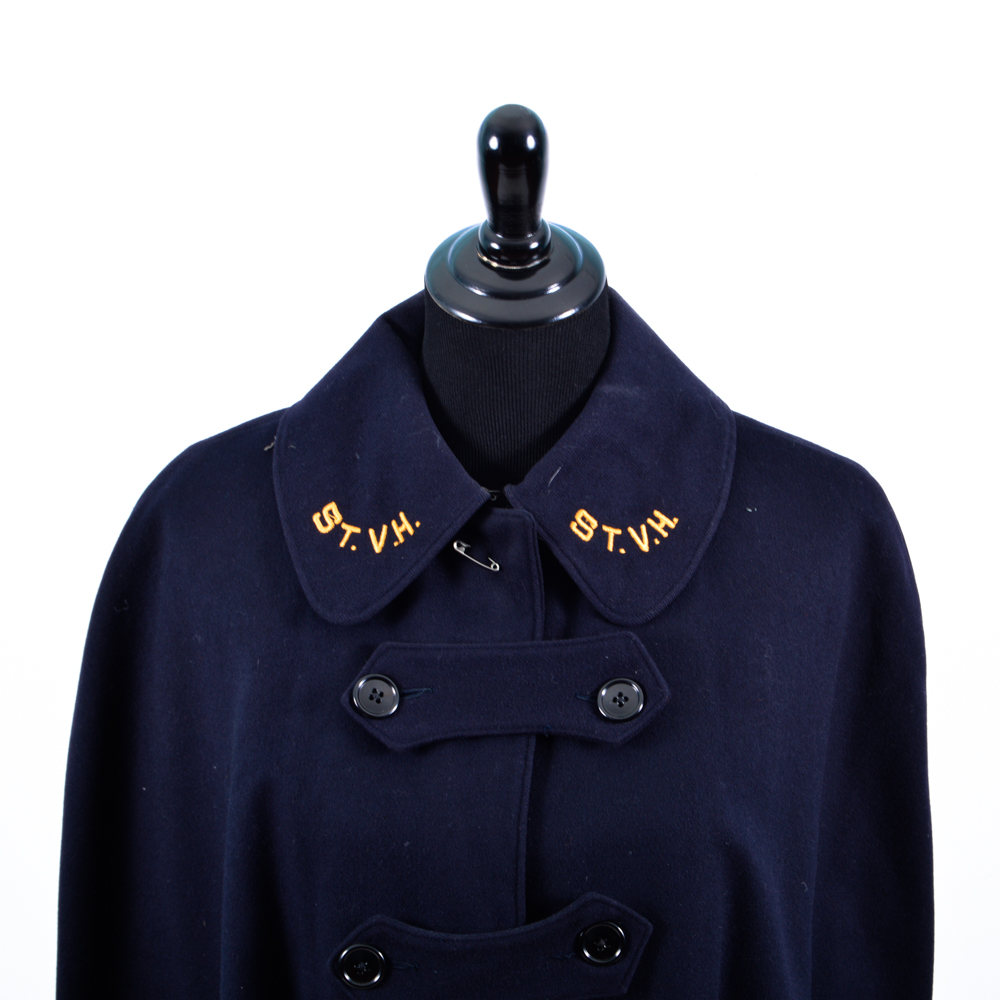 1950's Bruck's Navy Blue Wool Nurse's Cape