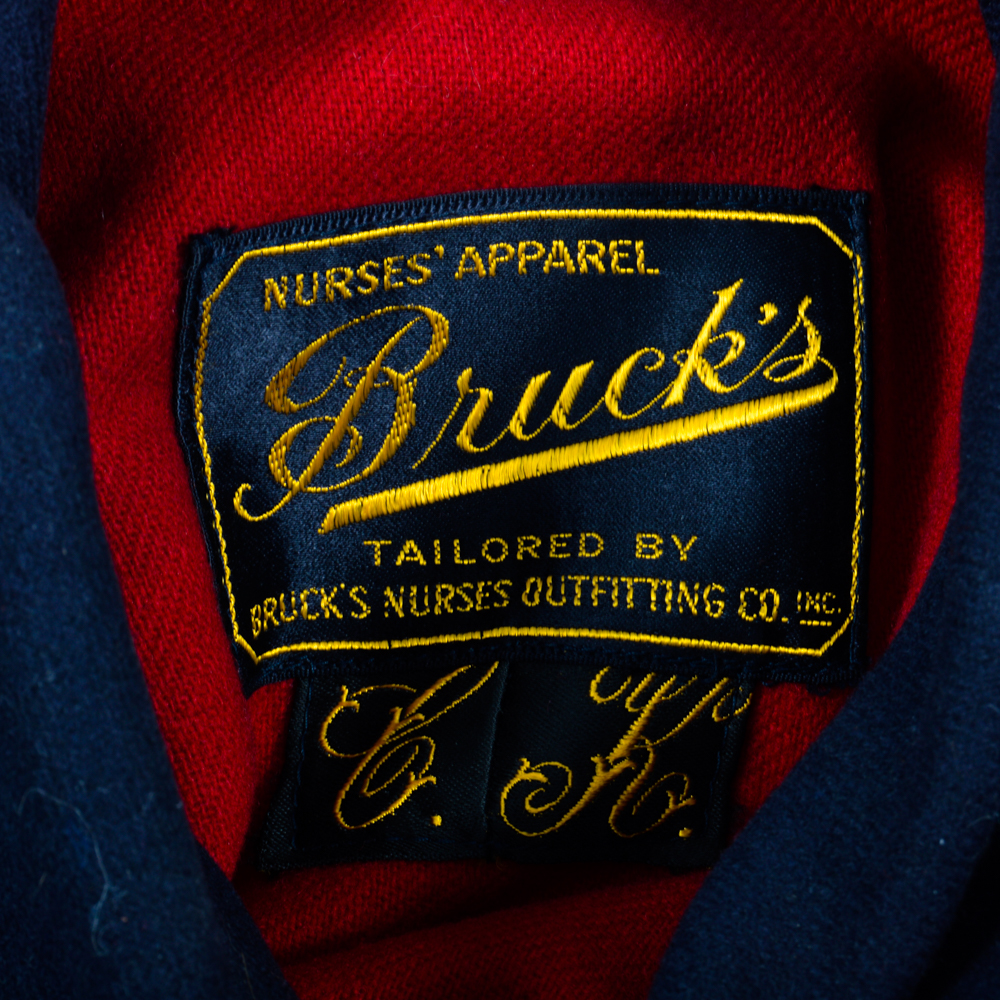 1950's Bruck's Navy Blue Wool Nurse's Cape