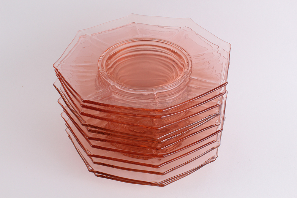 Pink Depression Glass Octagon Plates