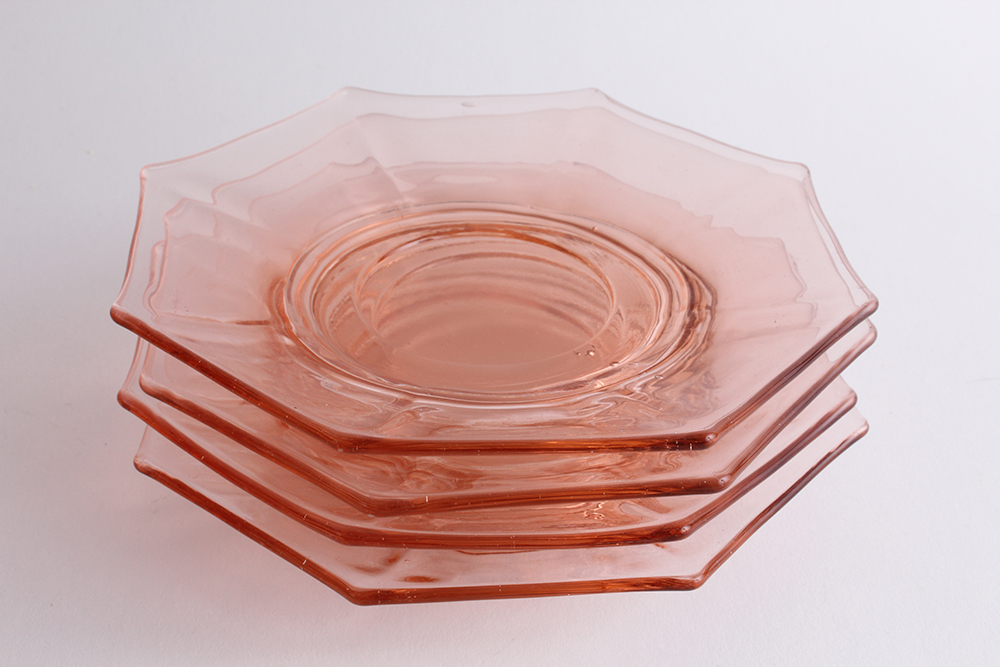 Pink Depression Glass Octagon Plates