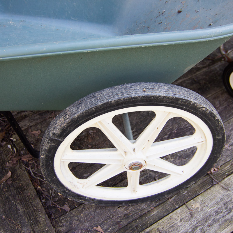 Wheelbarrow and Seed Spreader