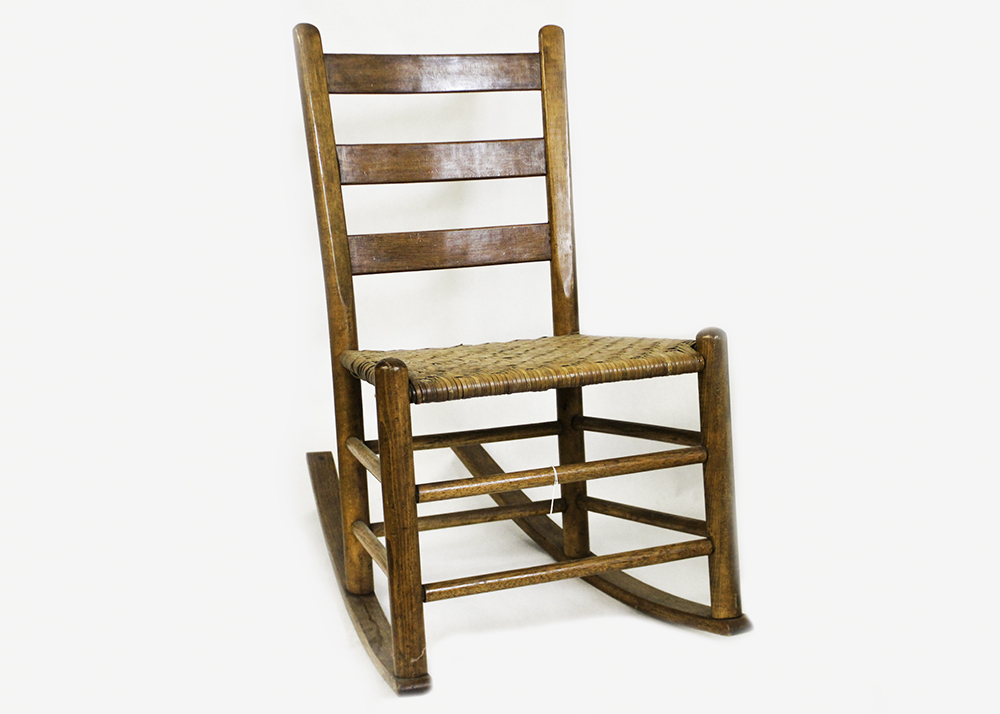 Ladder-Back Cherry Sewing Rocker Chair