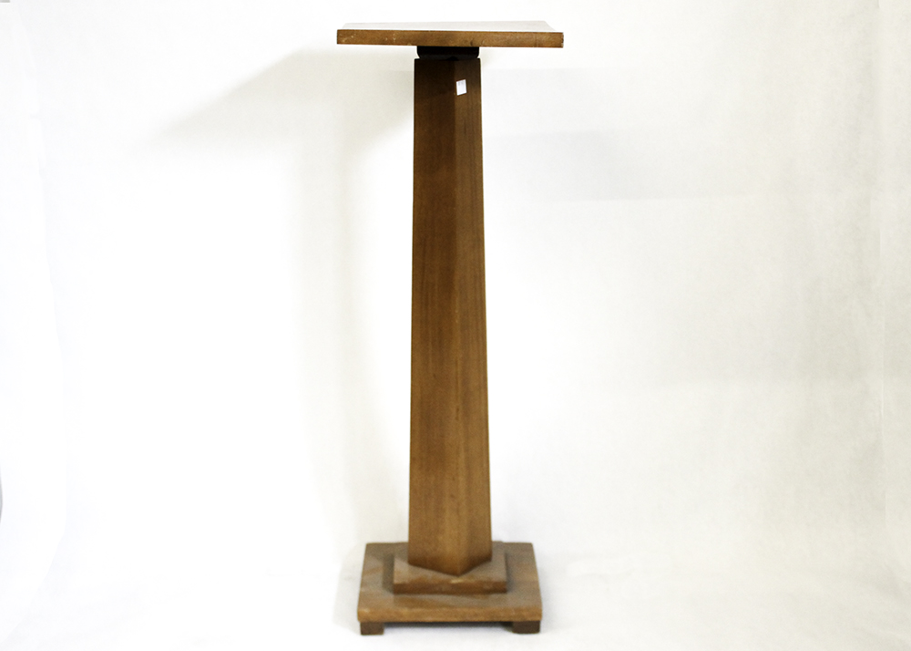 Arts and Crafts Oak Pedestal Plant Stand