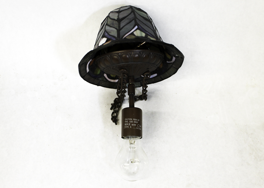 Mission Style Lead Glass Celling Mount Light Fixture